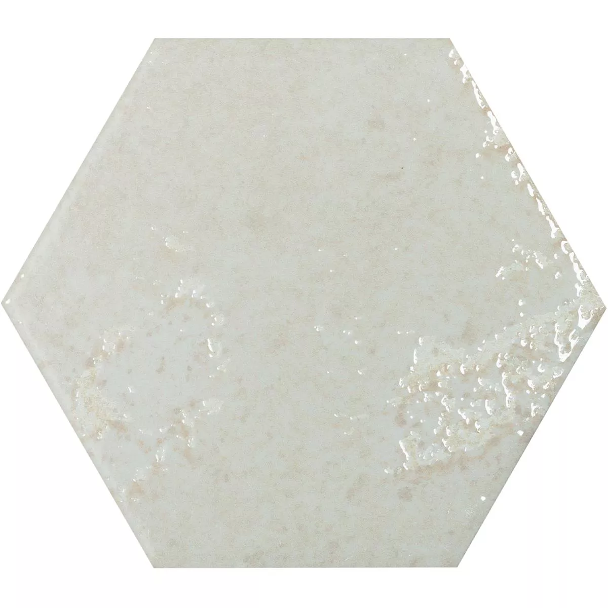 Revestimientos Lara Brillante Corrugado 13x15cm Hexagonales Blanco