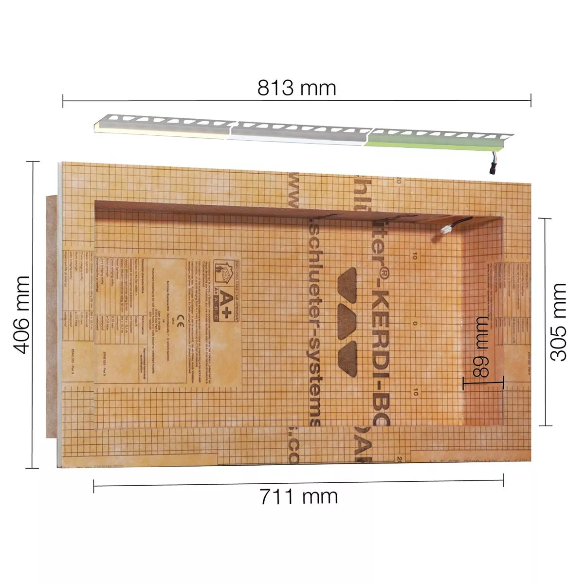 Schlüter Kerdi Board NLT - Juego de nichos con iluminación LED RGB (71,1 x 30,5 x 8,9 cm) Schlüter Kerdi Board NLT - Juego de nichos con iluminación LED RGB (71,1 x 30,5 x 8,9 cm)