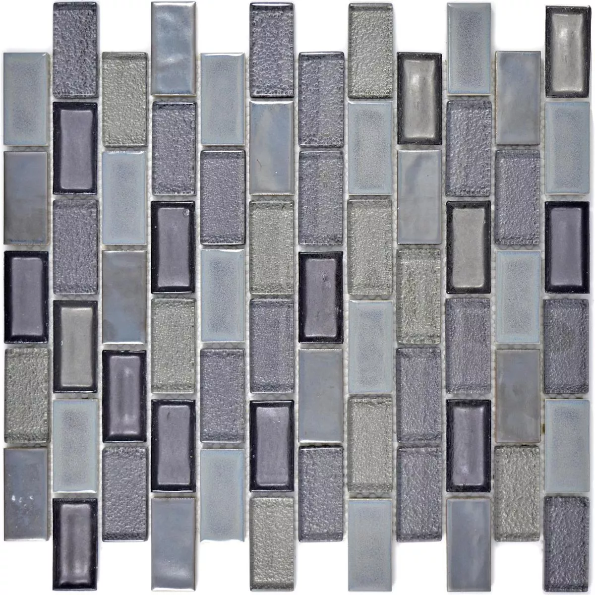 Muestra Cristal Cerámica Azulejos De Mosaico Mirasol Gris