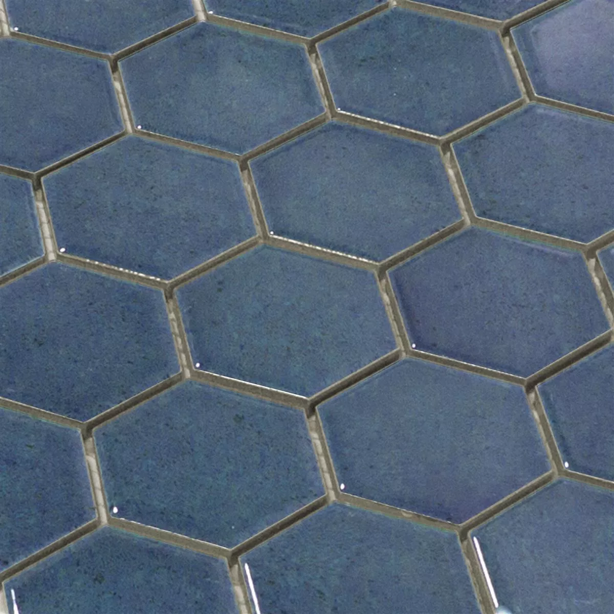Cerámica Azulejos De Mosaico Eldertown Hexagonales Azul Oscuro