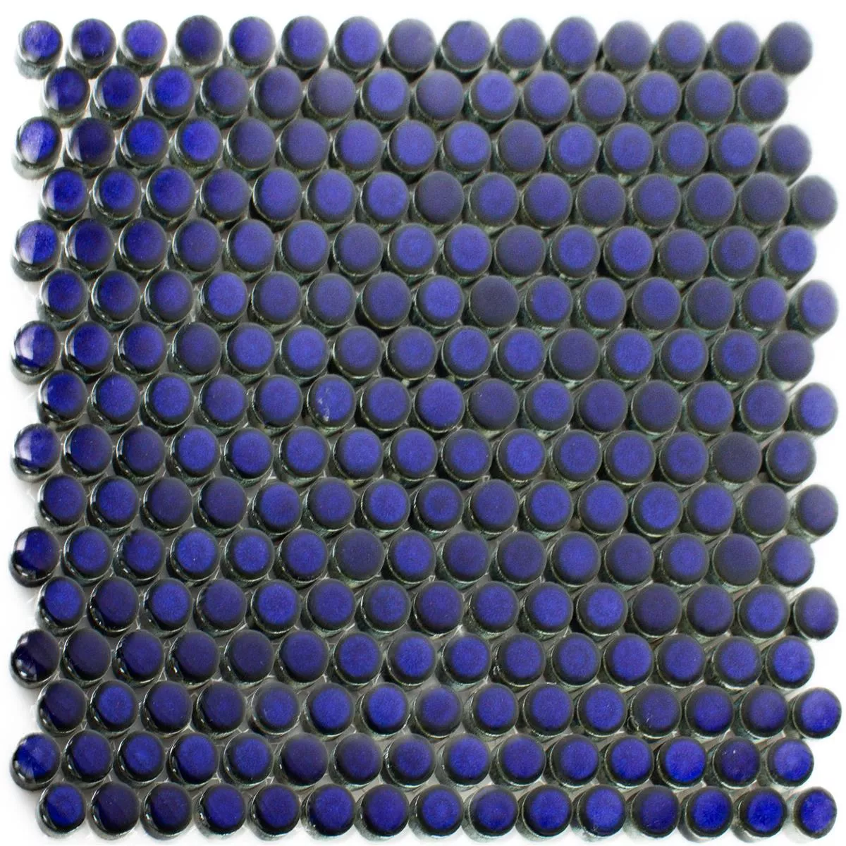 Mosaico Cerámico Azulejos Joplin Botón Redondo Azul