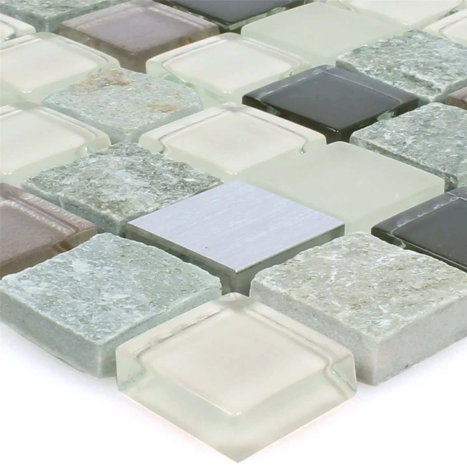 Azulejos De Mosaico Piedra Natural Cristal Metal Mezcla Altona