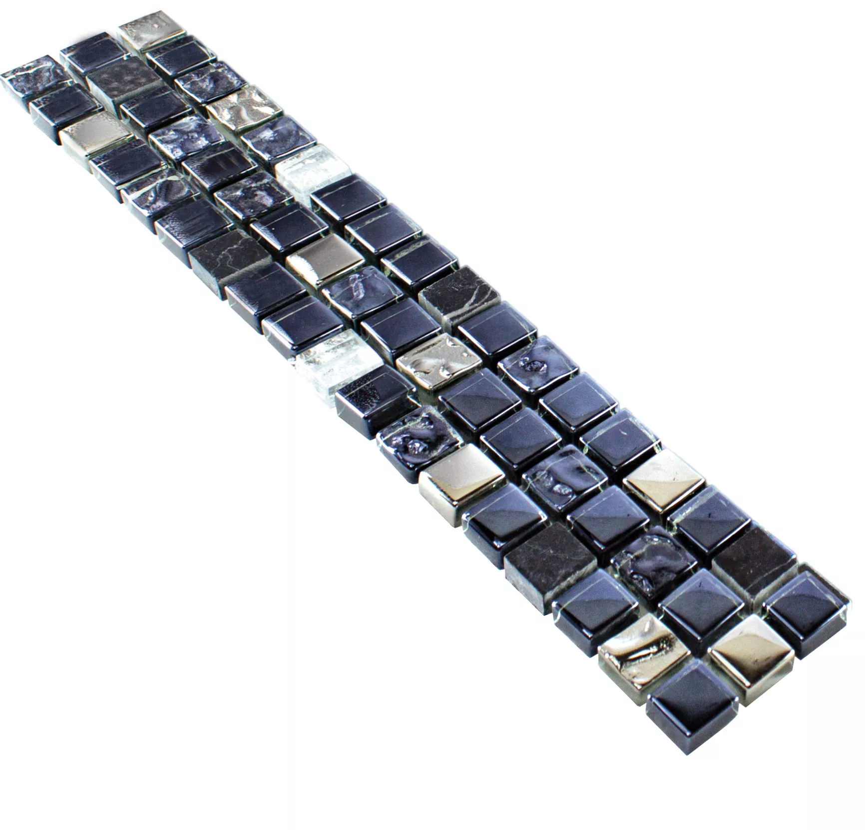 Cristal Piedra Natural Bordes De Azulejos Marco Negro Plateado