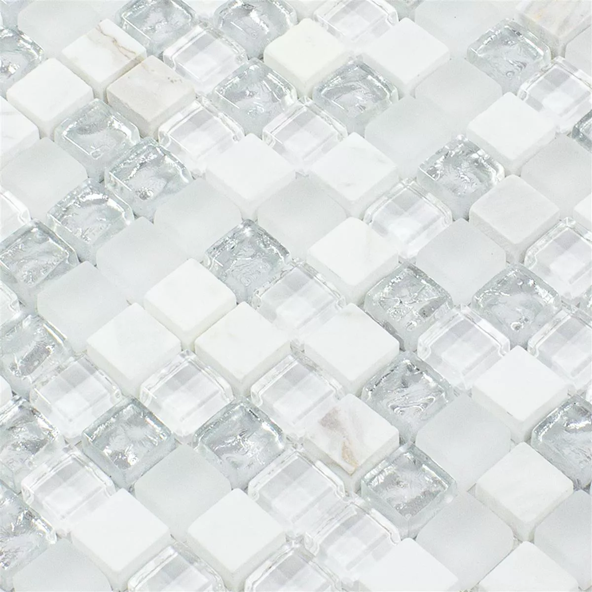 Mosaico de Cristal Azulejos Lexington Cristal Mezcla de Material Blanco