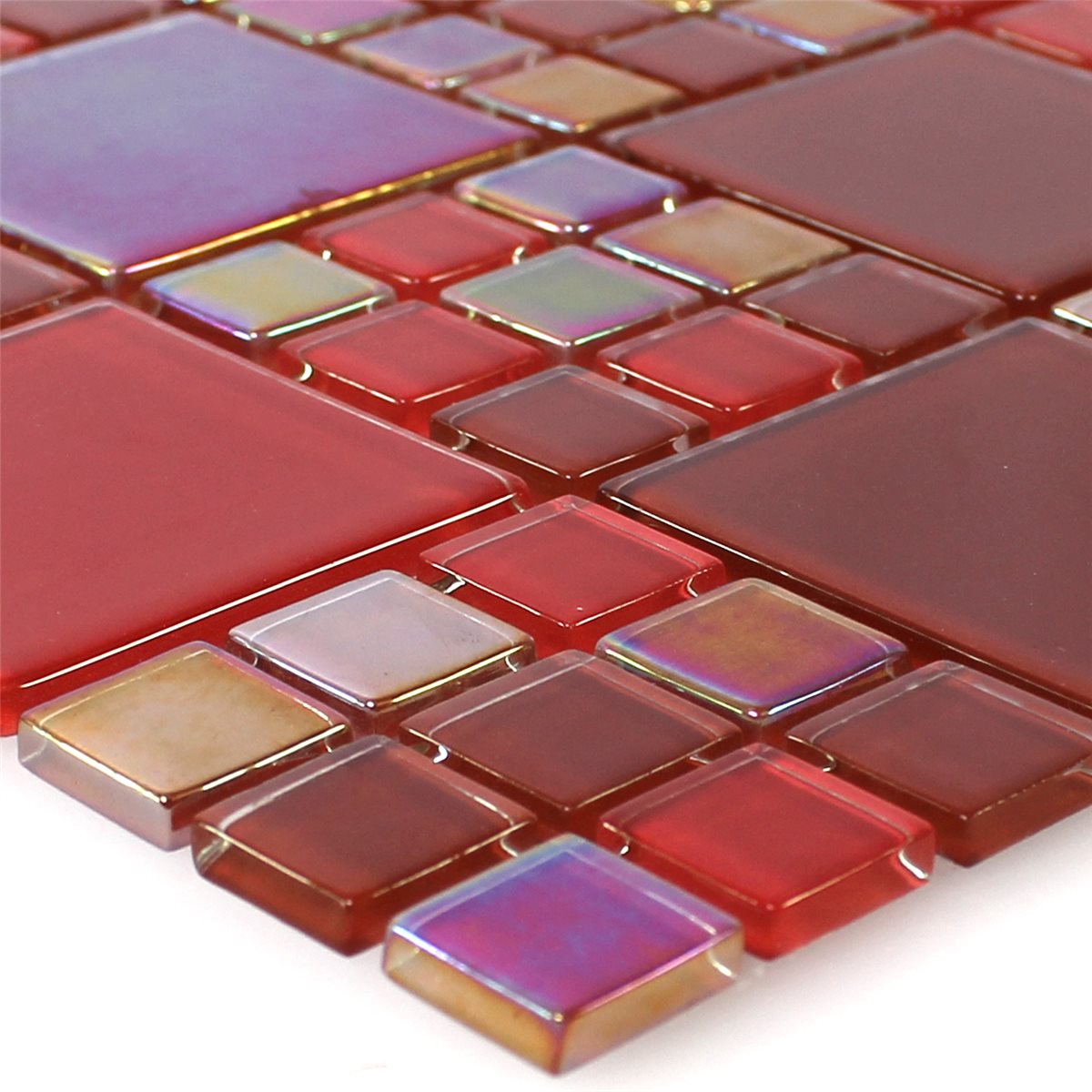 Azulejos De Mosaico Cristal Rojo Elox