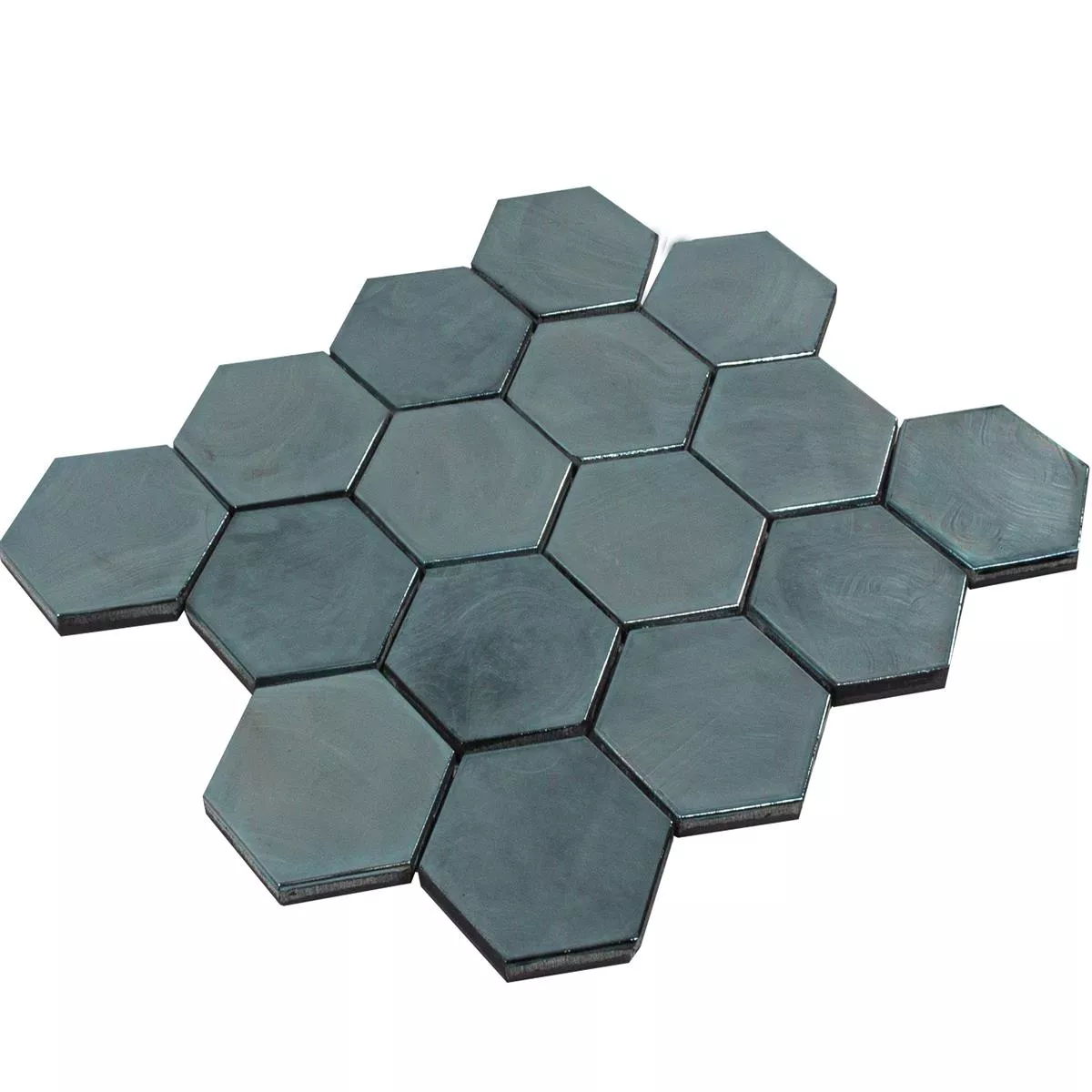 Mosaico de Cristal Azulejos Andalucia Hexagonales Negro