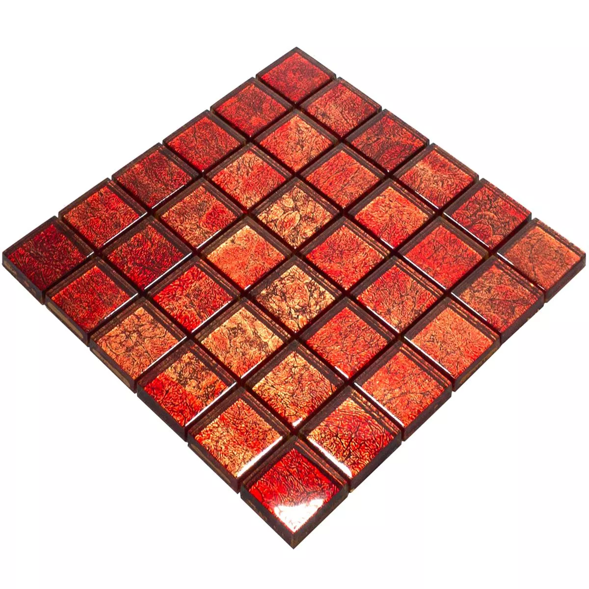 Mosaico de Cristal Azulejos Seraphina Rojo Cuadrado 47