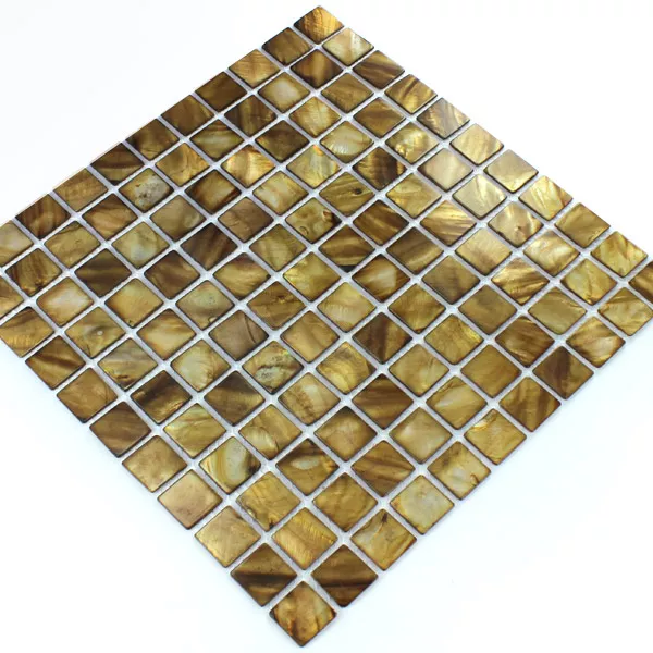 Azulejos De Mosaico Cristal Efecto Nacarado 25x25x2mm Marrón