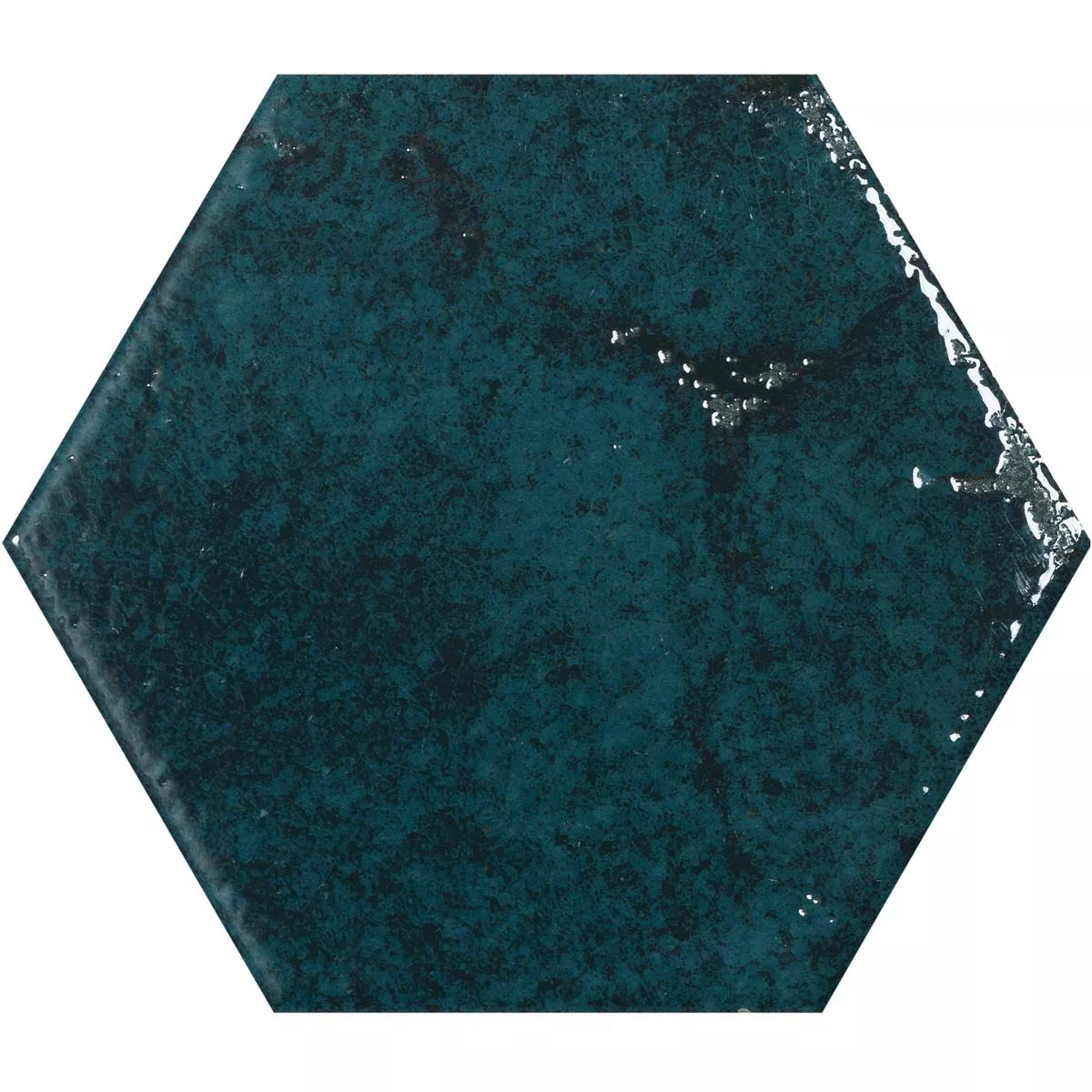 Revestimientos Lara Brillante Corrugado 13x15cm Hexagonales Azul