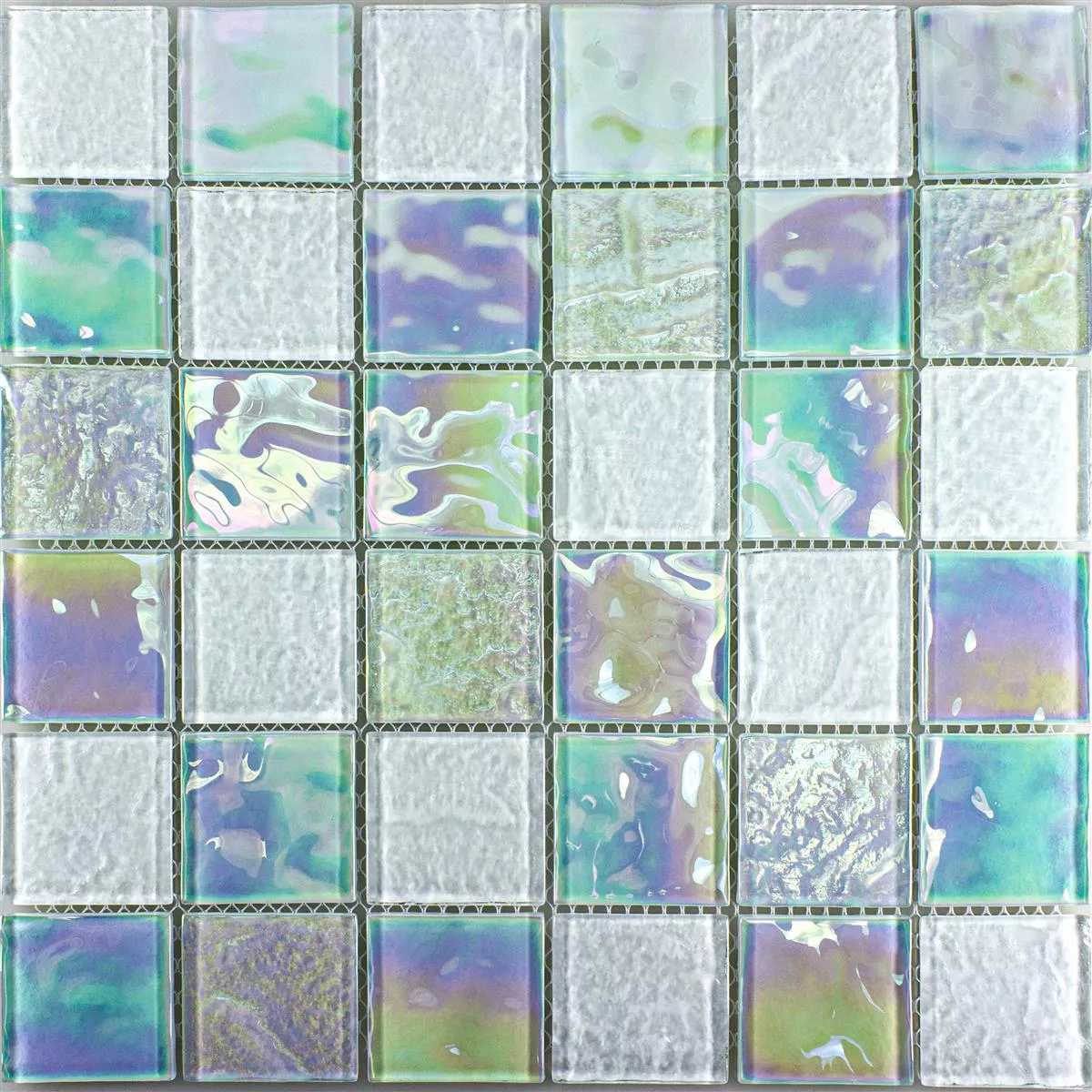 Mosaico de Cristal Azulejos Efecto Nacarado Darwin Blanco