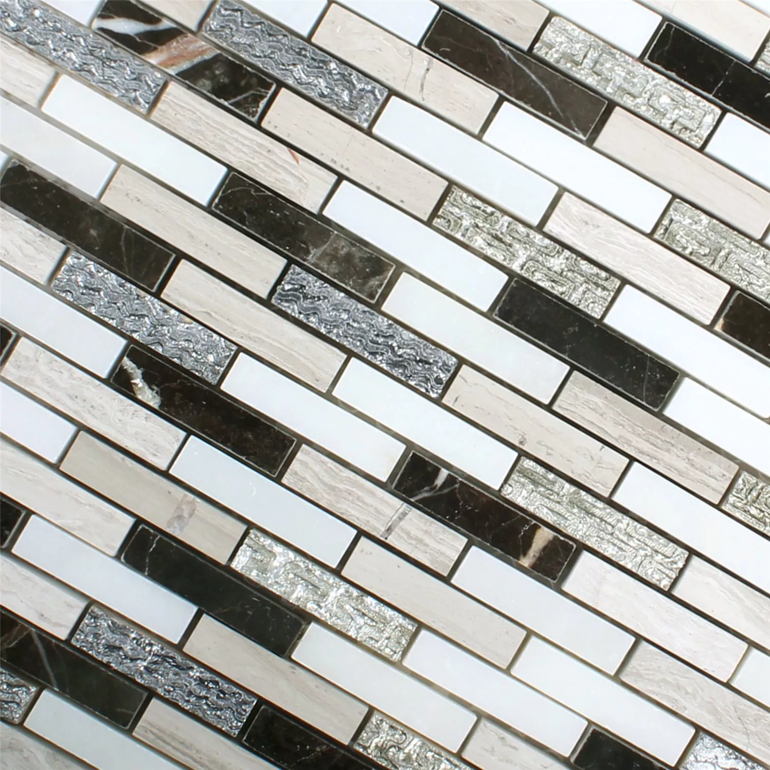 Azulejos De Mosaico Sicilia Plateado Marrón Blanco Gris Brick