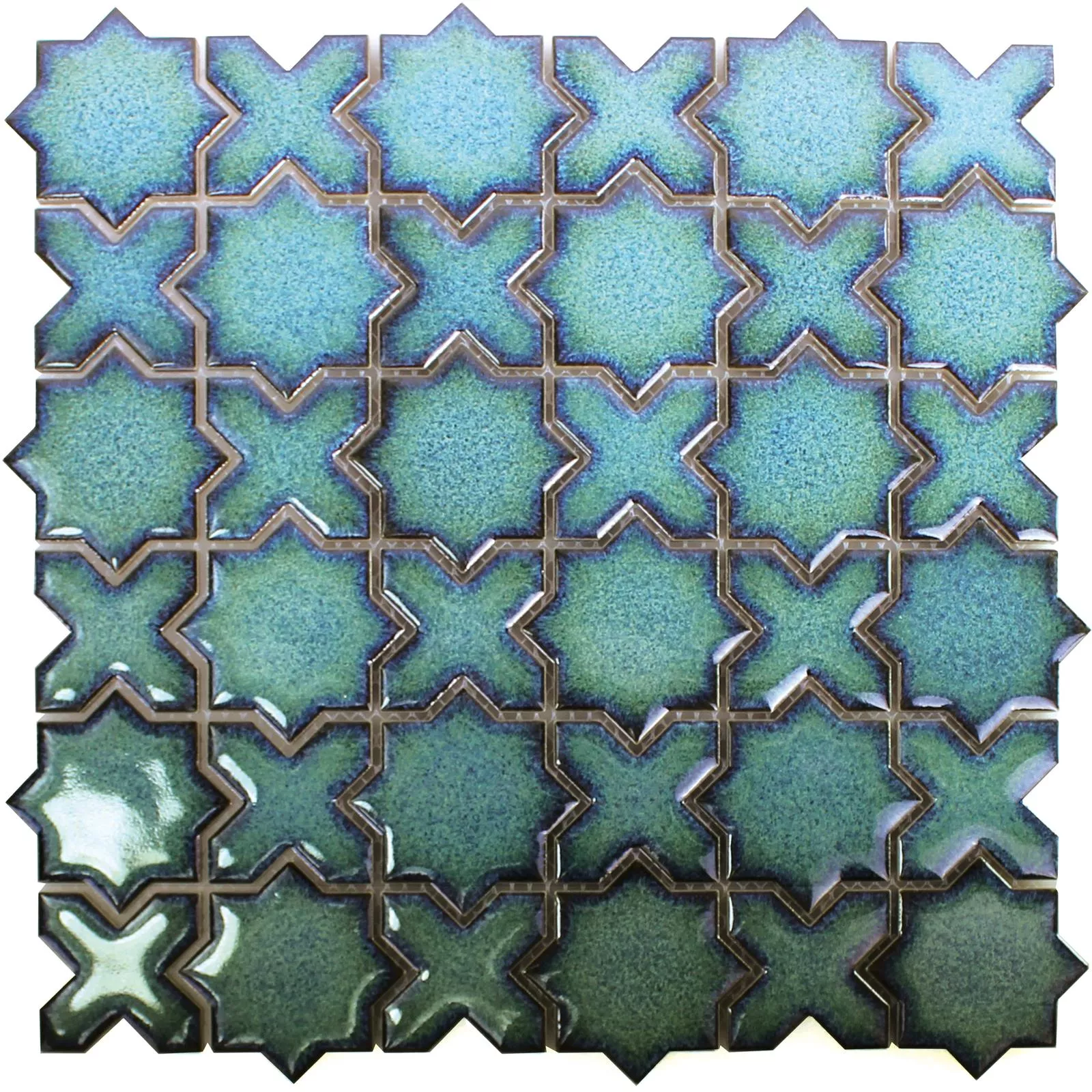 Mosaico Cerámico Azulejos Puebla Estrella Azul
