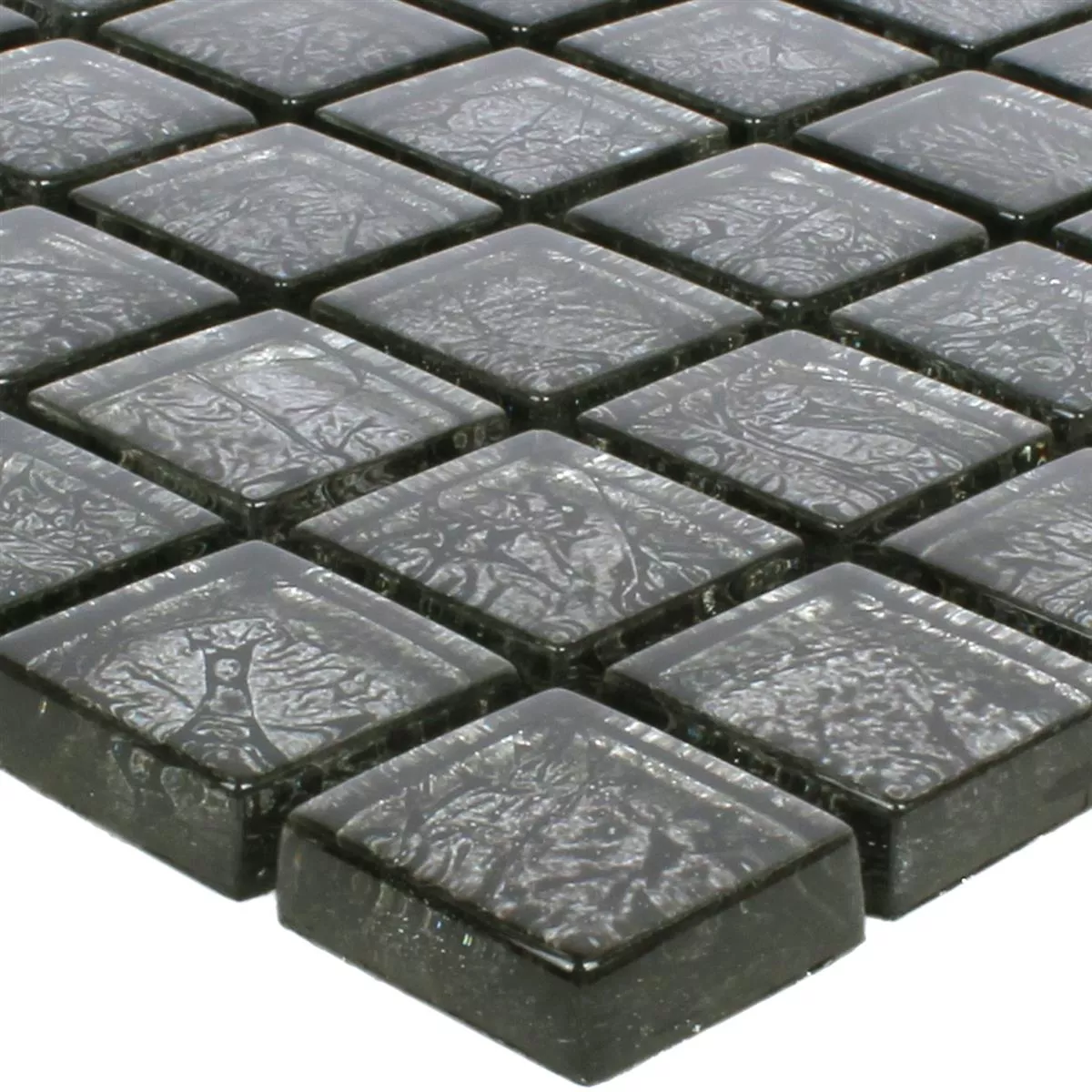 Azulejos De Mosaico Cristal Kandila Negro 23x23x8mm