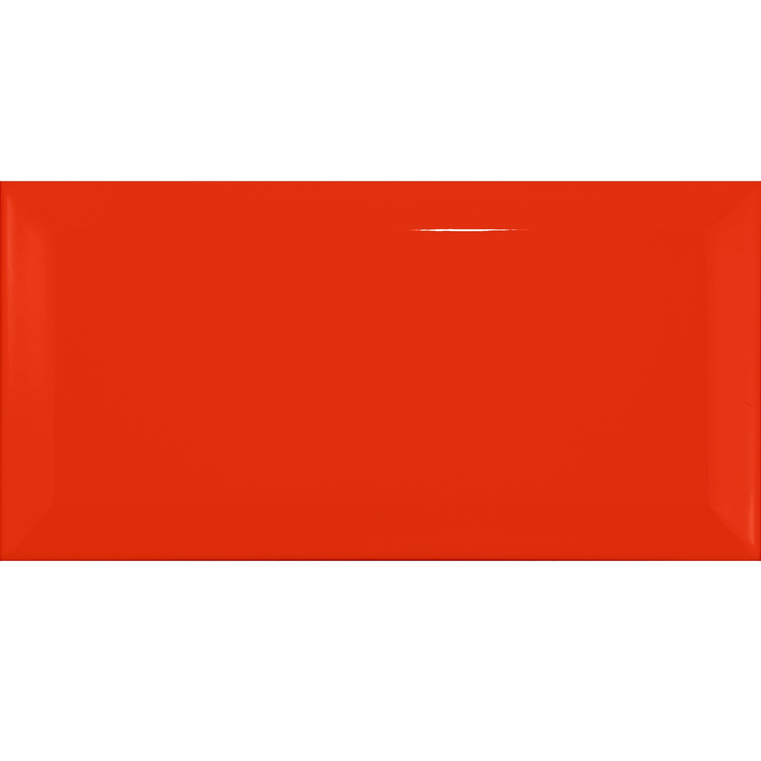 Azulejo de metro Rojo Brillante 7,5x15 cm Faceta Pitcox Rojo