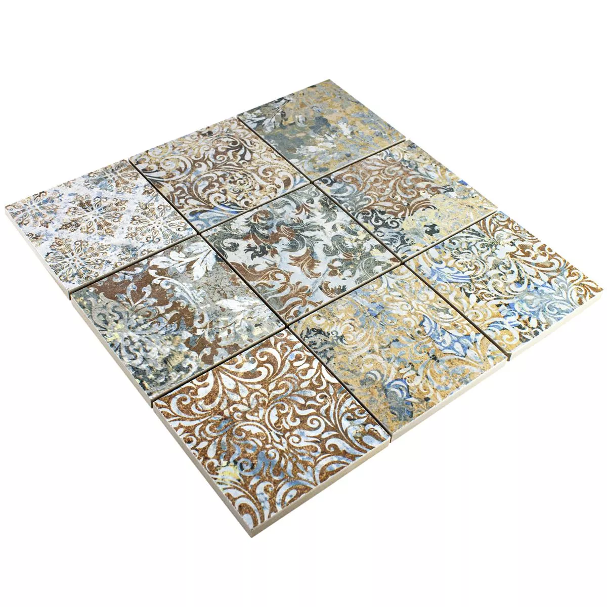 Mosaico Cerámico Azulejos Patchwork Colorido 95x95mm