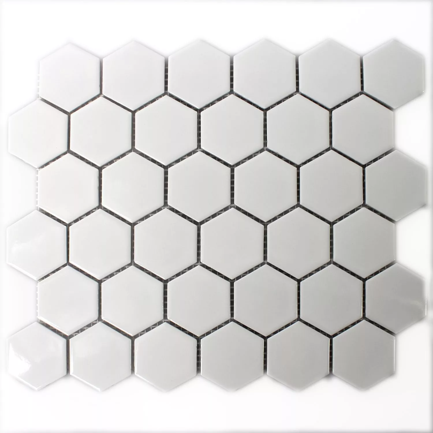 Azulejos De Mosaico Cerámica Hexagonales Blanco Mate H51