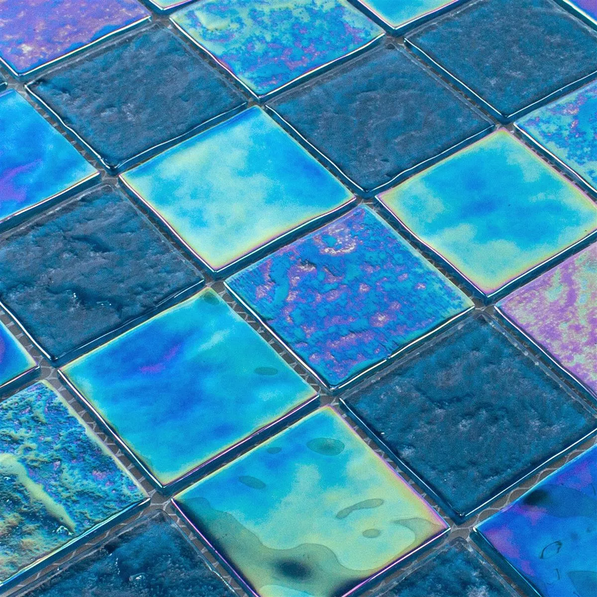 Mosaico de Cristal Azulejos Efecto Nacarado Carlos Azul 48
