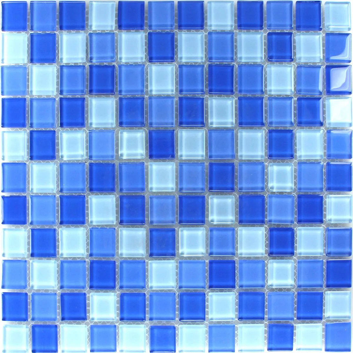 Muestra Azulejos De Mosaico Cristal Azul Claro 