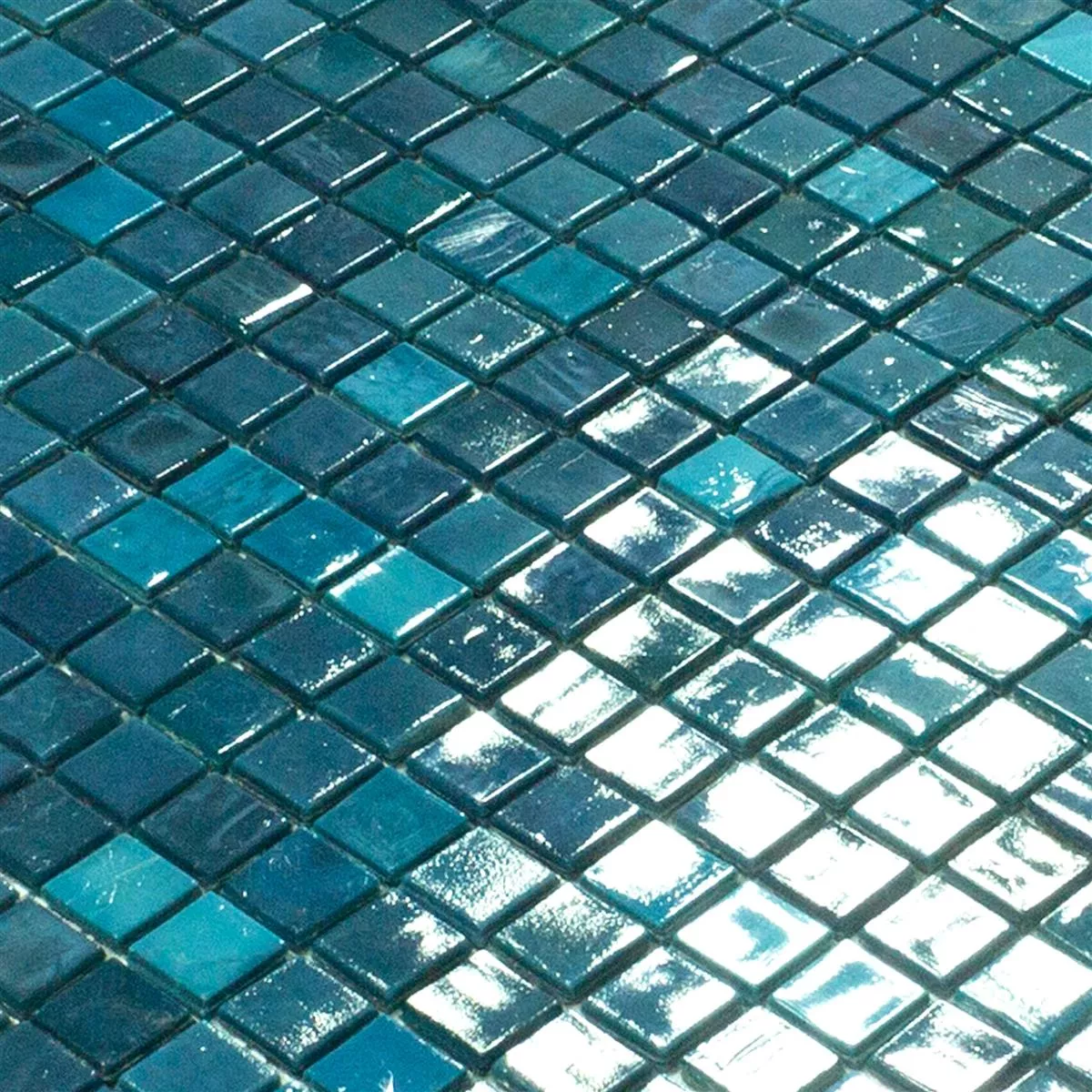 Mosaico de Cristal Azulejos New River Azur Azul Mix