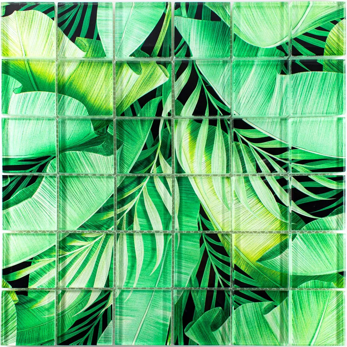 Mosaico de Cristal Azulejos Pittsburg Flor Óptica Verde