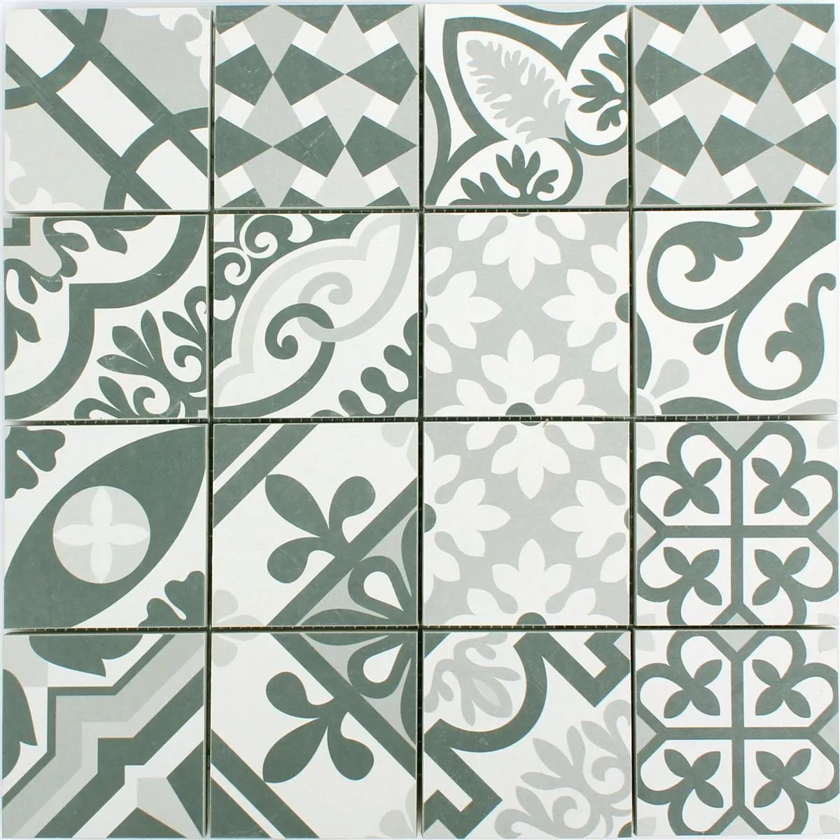 Muestra Mosaico Cerámico Retro Azulejos Utopia Negro Blanco R10/B