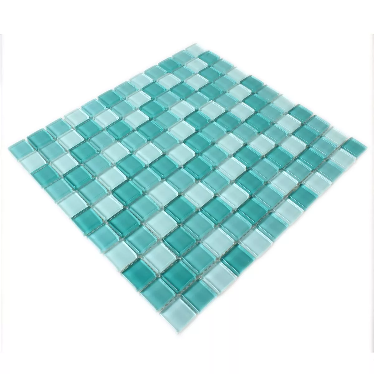 Muestra Azulejos De Mosaico Cristal Verde 
