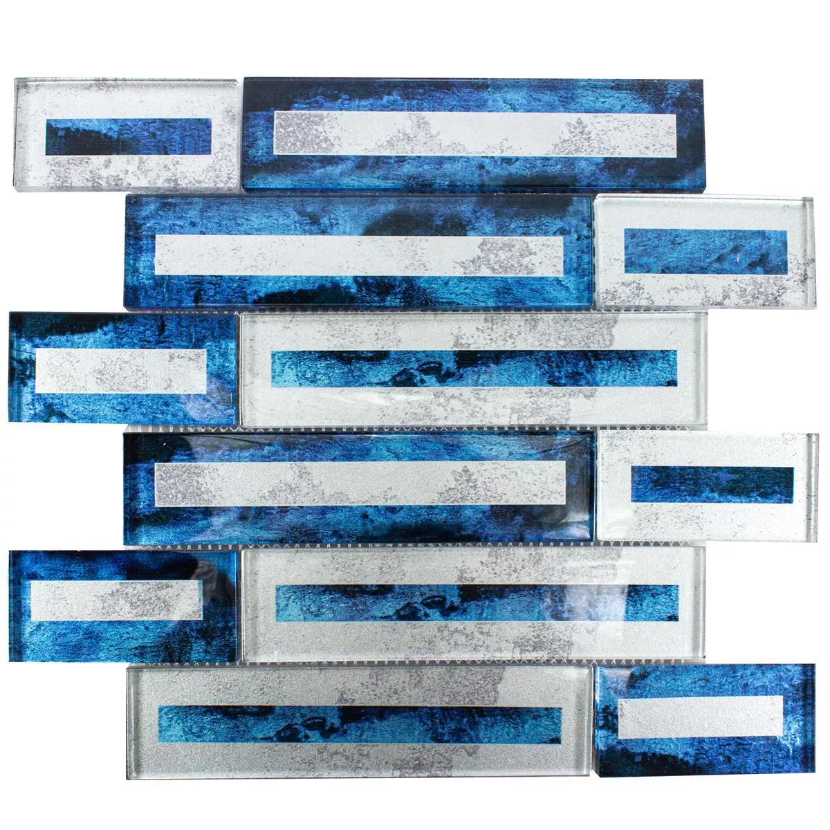 Muestra Mosaico de Cristal Azulejos Romans 2D Efecto Azul