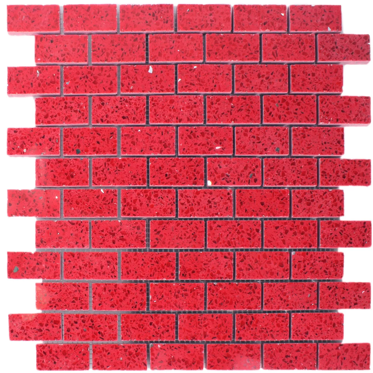 Azulejos De Mosaico Resina Cuarzo Rojo