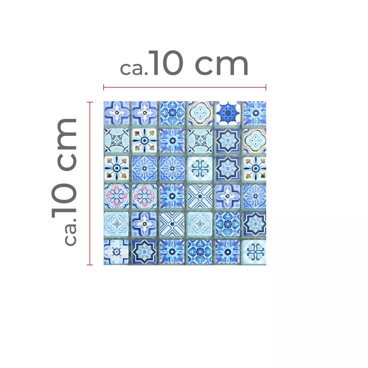 Muestra Mosaico De Cristal Azulejos Marrakech Azul