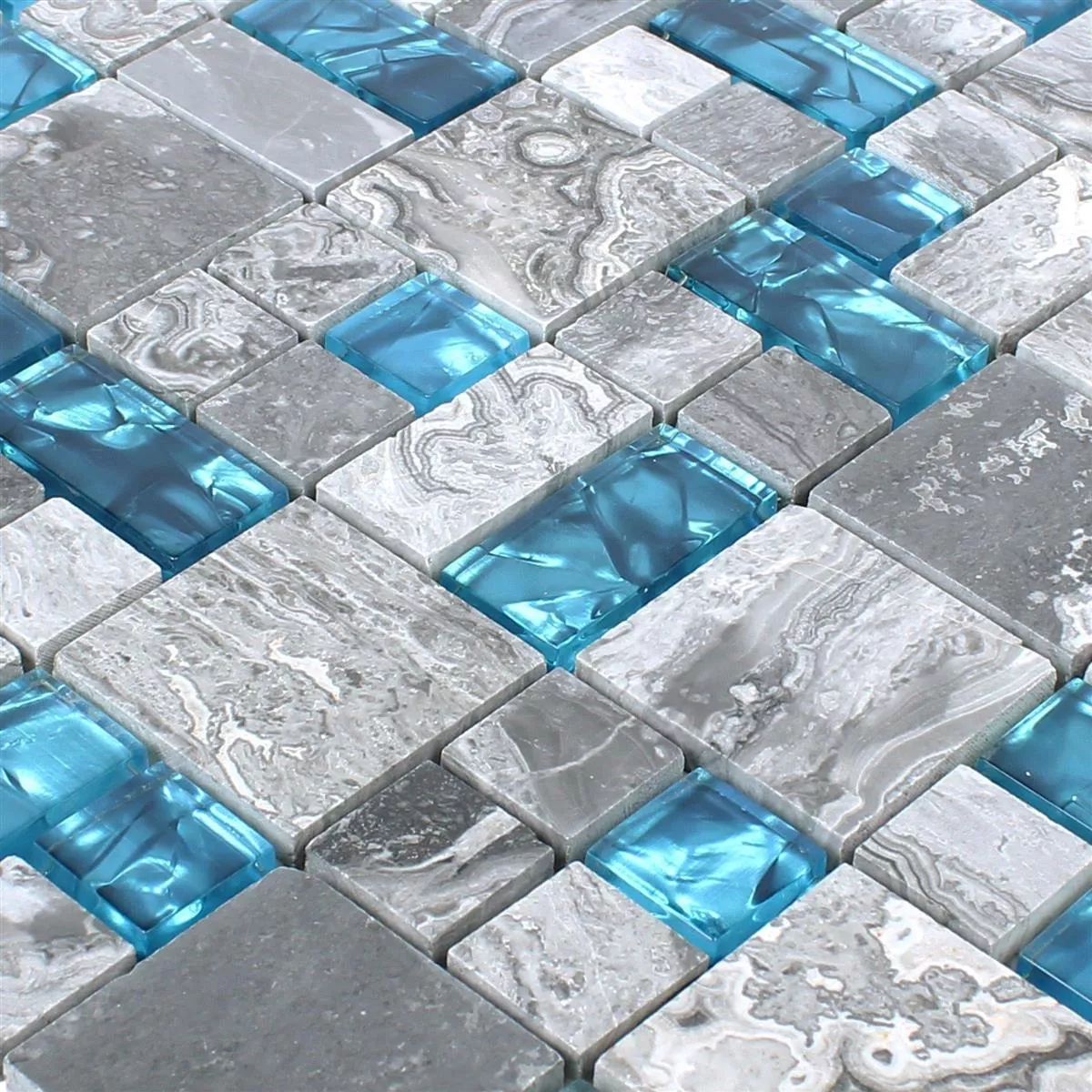 Mosaico De Cristal Azulejos De Piedra Natura Sinop Gris Azul 2 Mezcla