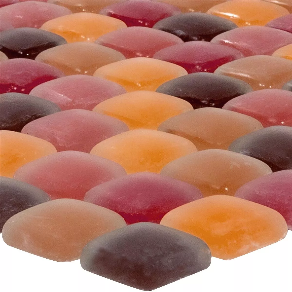 Mosaico de Cristal Azulejos Ponterio Frosted Rojo Mix