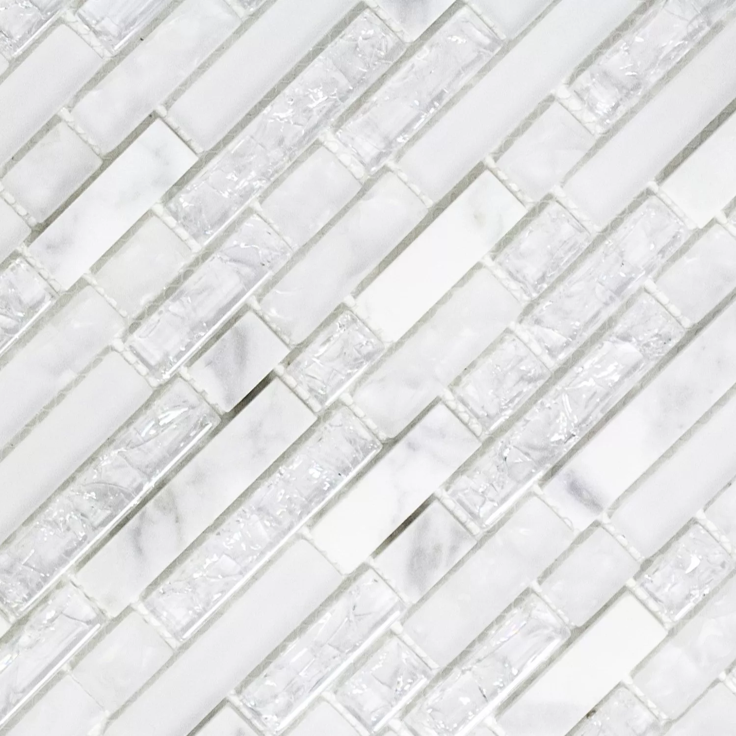 Muestra Azulejos De Mosaico Cristal Piedra Natural Composite Blanco