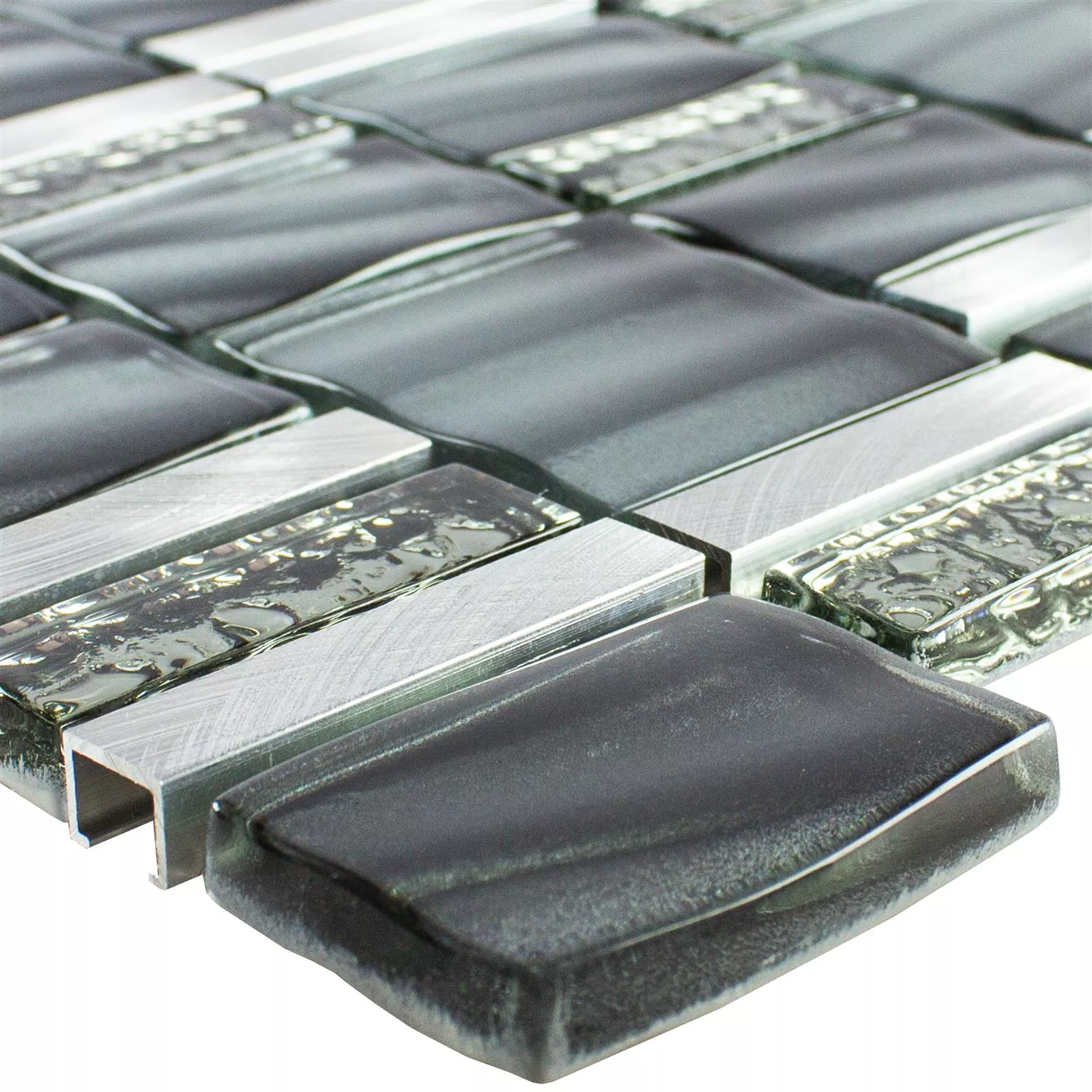Cristal Metal Azulejos De Mosaico Union Gris Plateado Cristal Metal Azulejos De Mosaico Union Gris Plateado