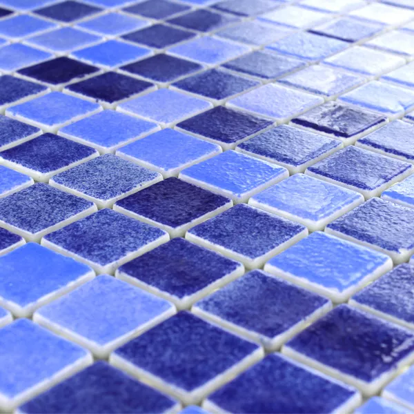 Muestra Cristal Piscina Mosaico  Azul Mezcla