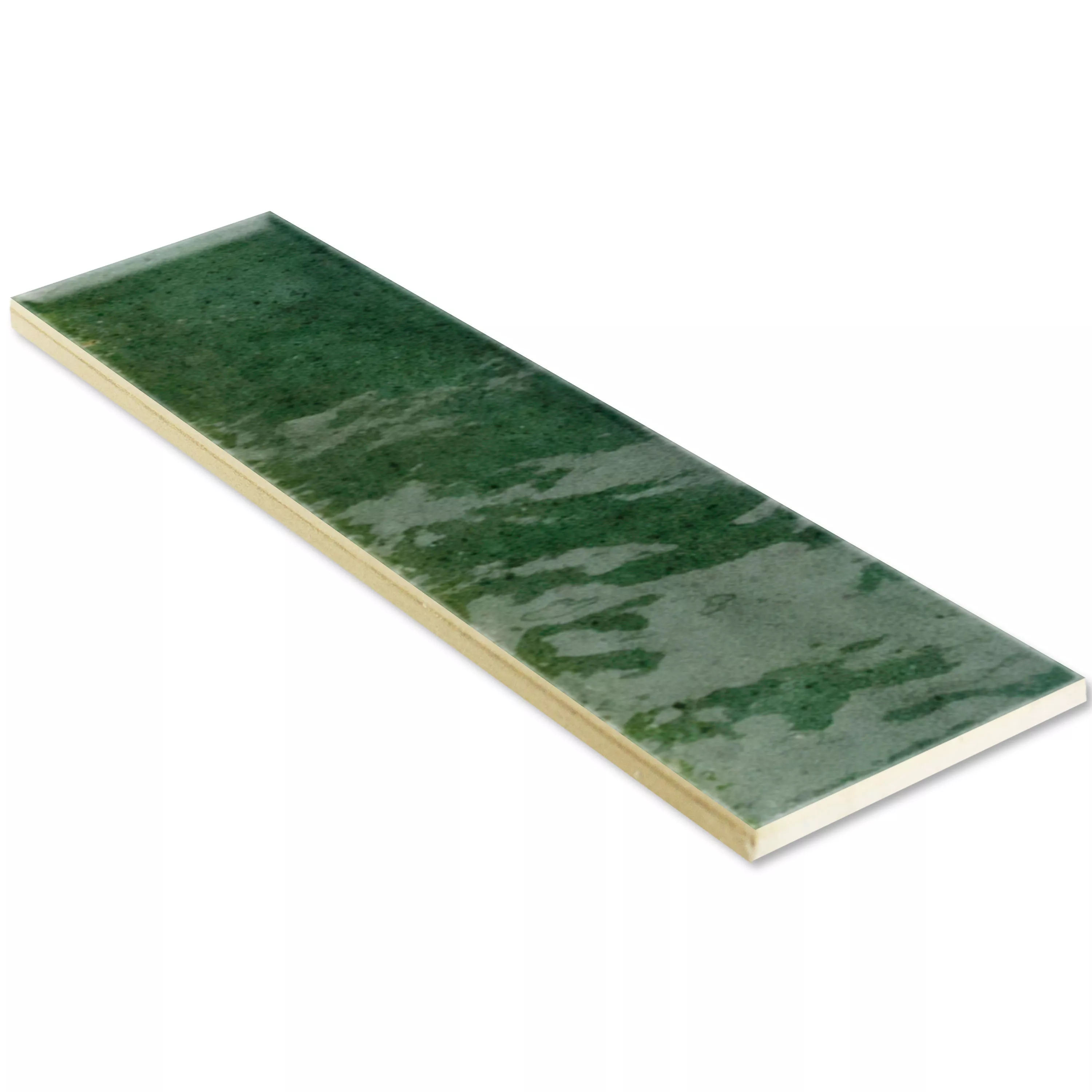 Muestra Revestimientos Laguna Brillante Corrugado Verde 6x24cm