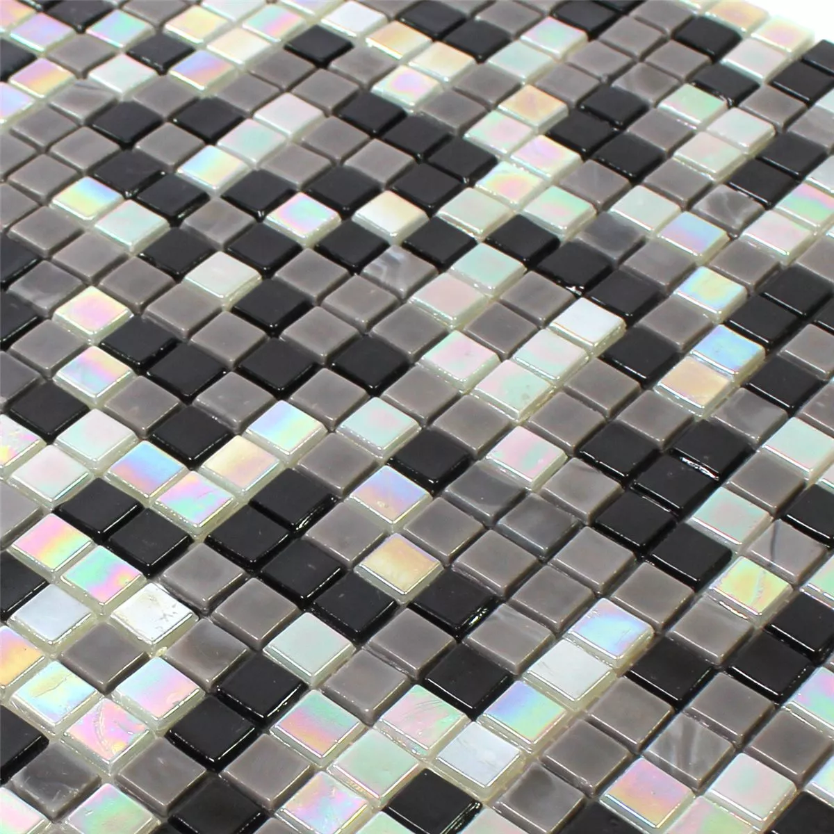 Azulejos De Mosaico Cristal Negro Gris