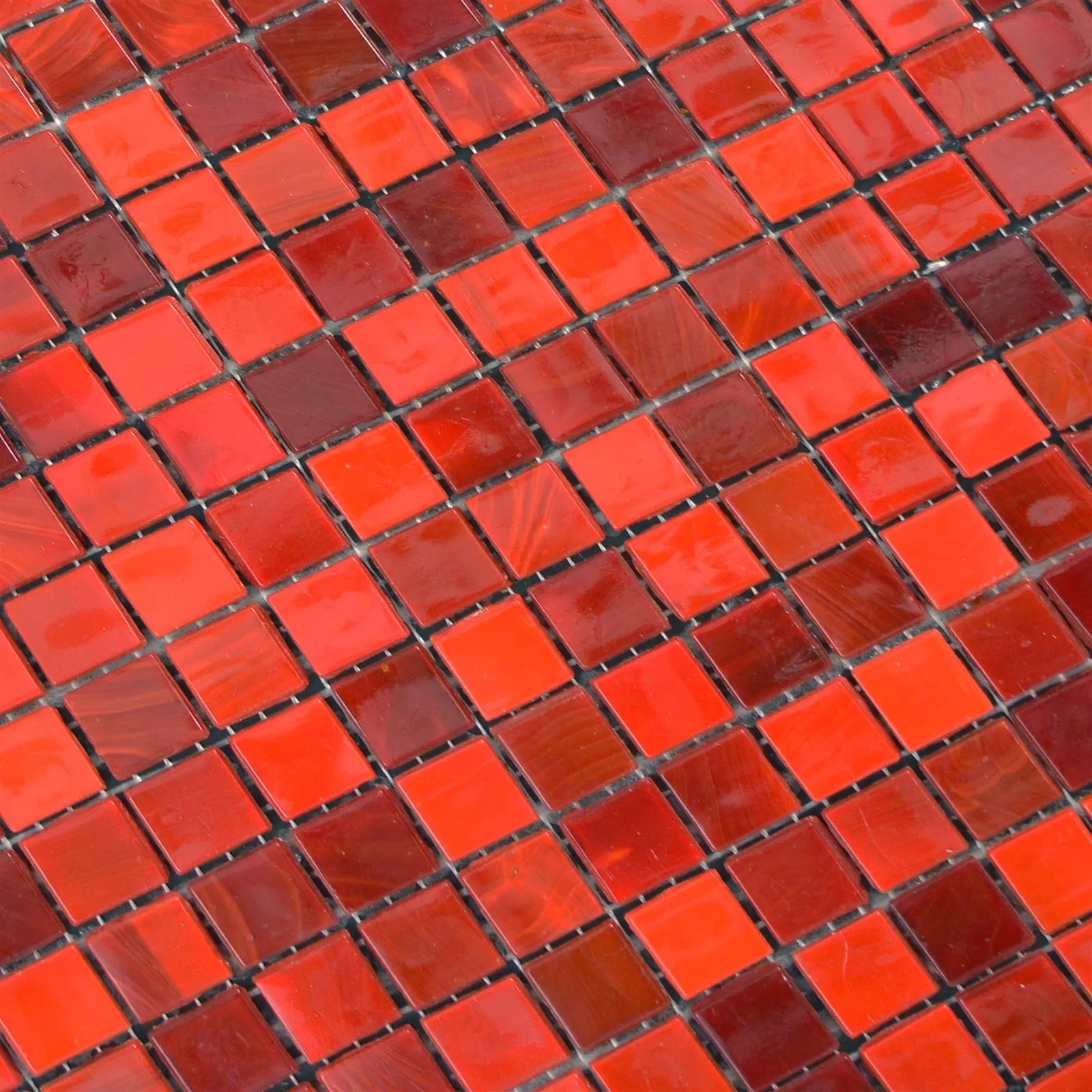 Cristal Azulejos De Mosaico Rexford Efecto Nacarado Rojo