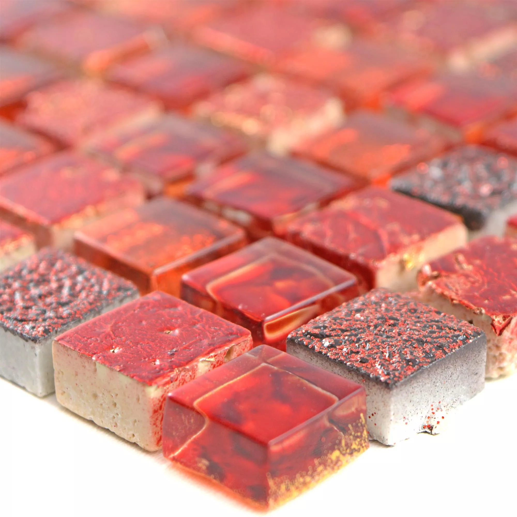 Mosaico De Cristal Azulejos De Piedra Natura Cleopatra Rojo