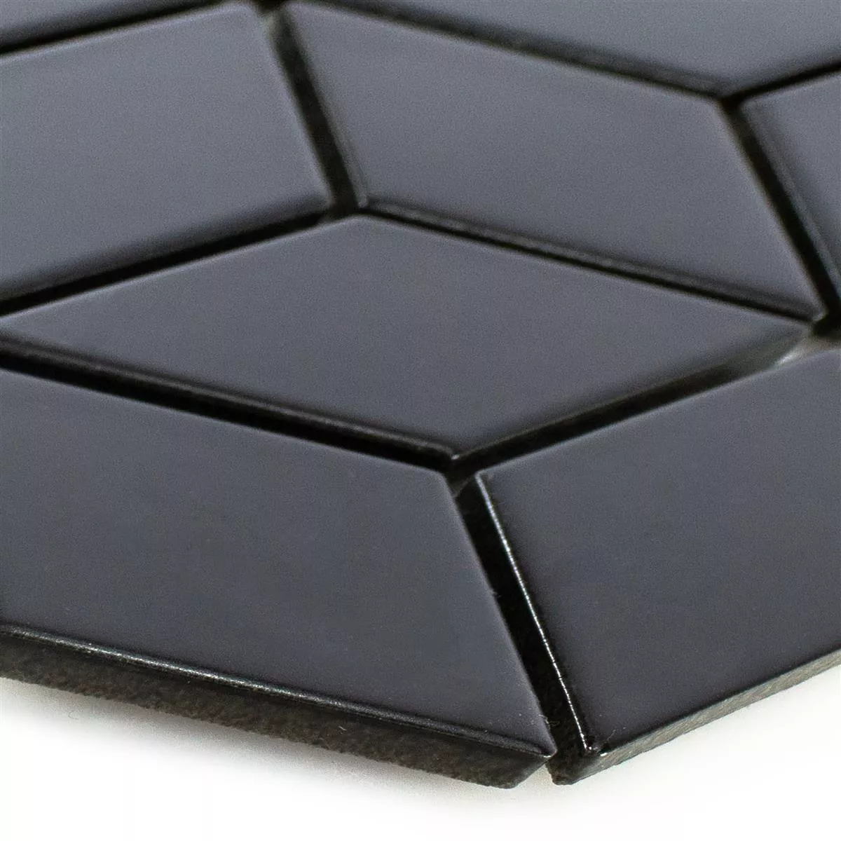Cerámica Azulejos De Mosaico Cavalier 3D Cubo Mate Negro