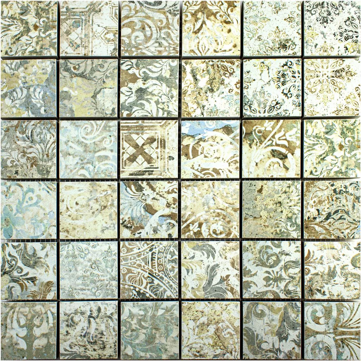 Mosaico Cerámico Azulejos Bellona Efecto Colorido 47x47mm