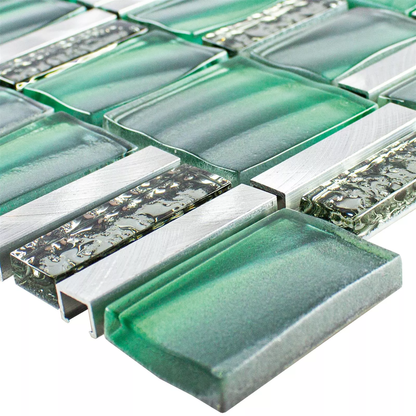 Cristal Metal Azulejos De Mosaico Union Verde Plateado Cristal Metal Azulejos De Mosaico Union Verde Plateado