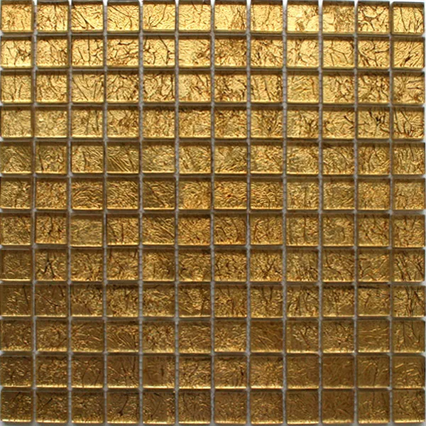 Muestra Mosaico De Cristal Azulejos Oro Metal