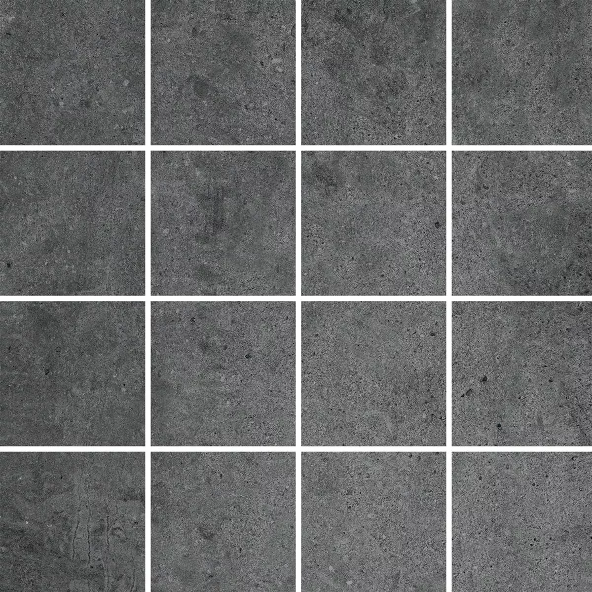 Azulejos De Mosaico Freeland Aspecto de Piedra R10/B Antracita Cuadrado