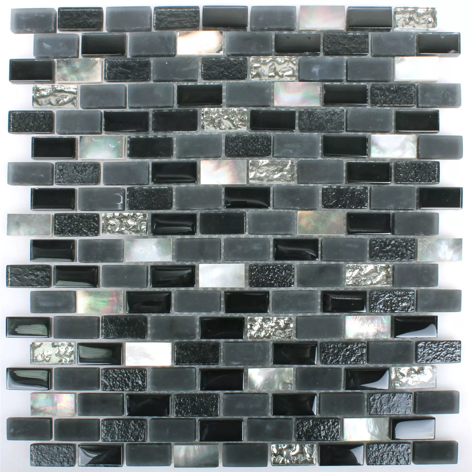 Azulejos De Mosaico Gondomar Cristal Concha Mezcla Negro