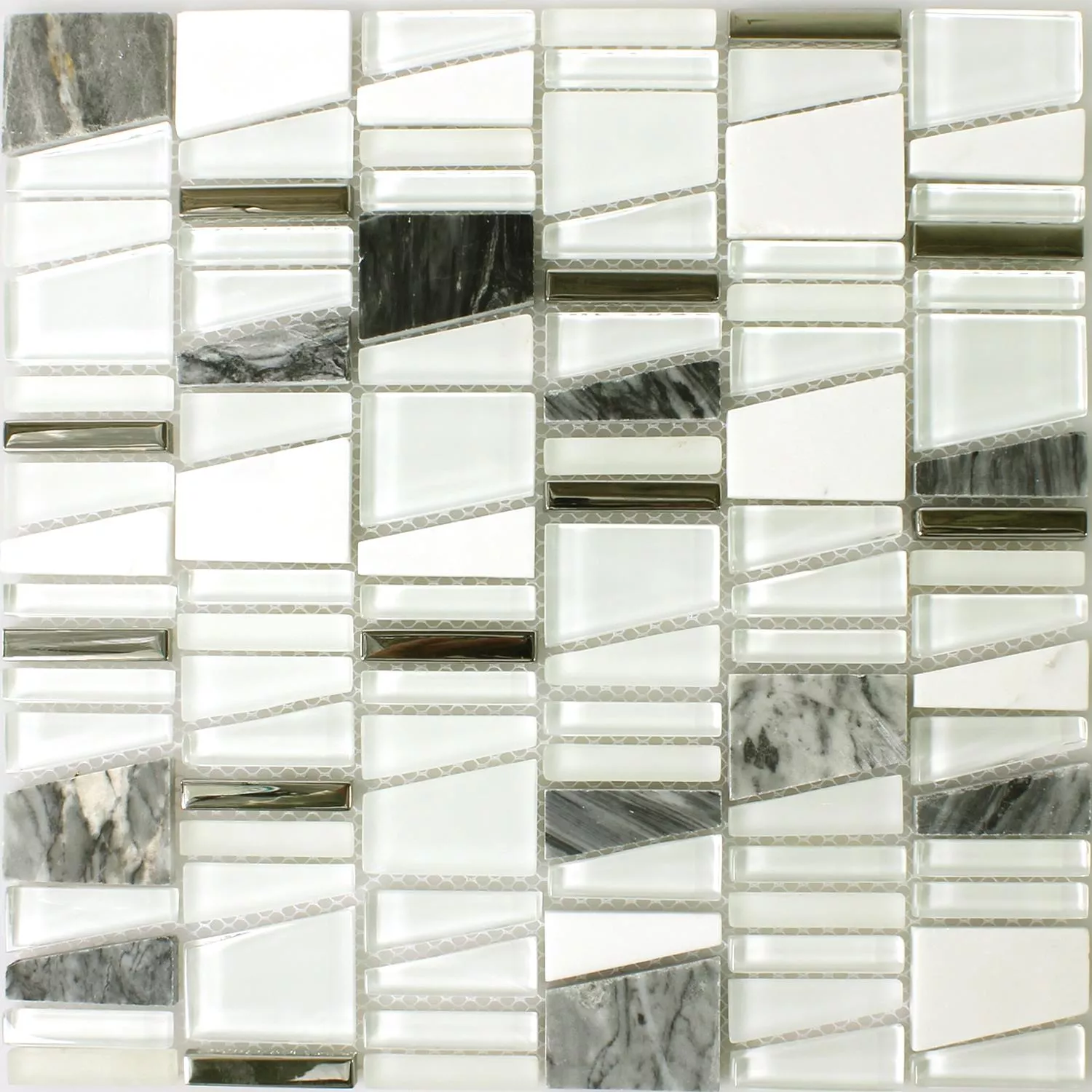 Azulejos De Mosaico Cristal Piedra Natural Blanco Efecto