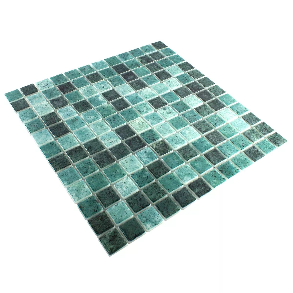 Vidrio Piscina Mosaico Baltic Verde 25x25mm