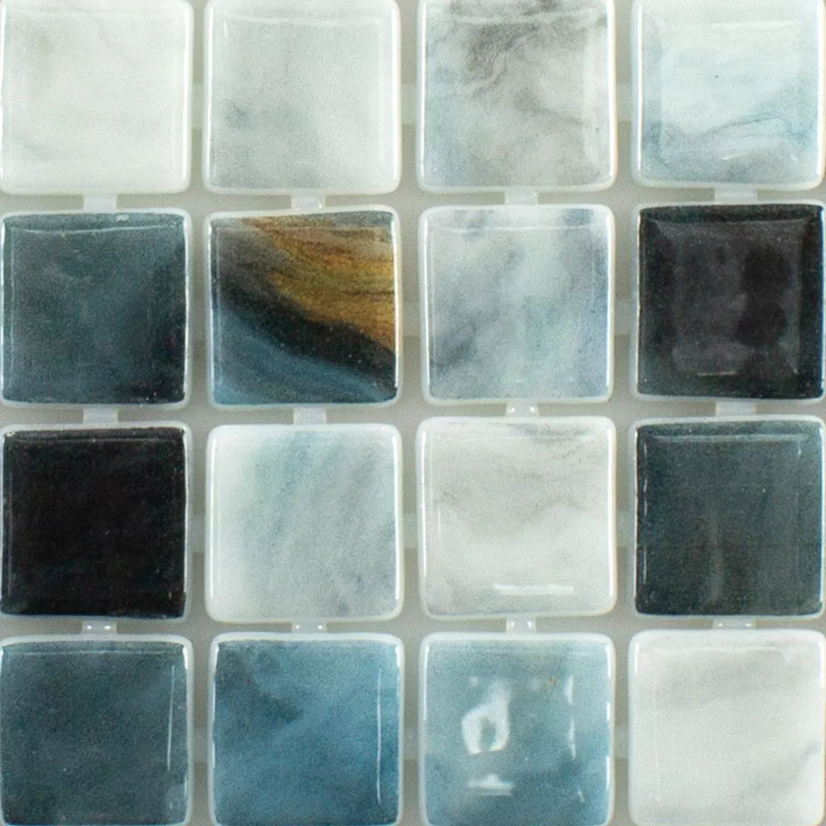 Muestra Vidrio Piscina Mosaico Baltic Azul Gris