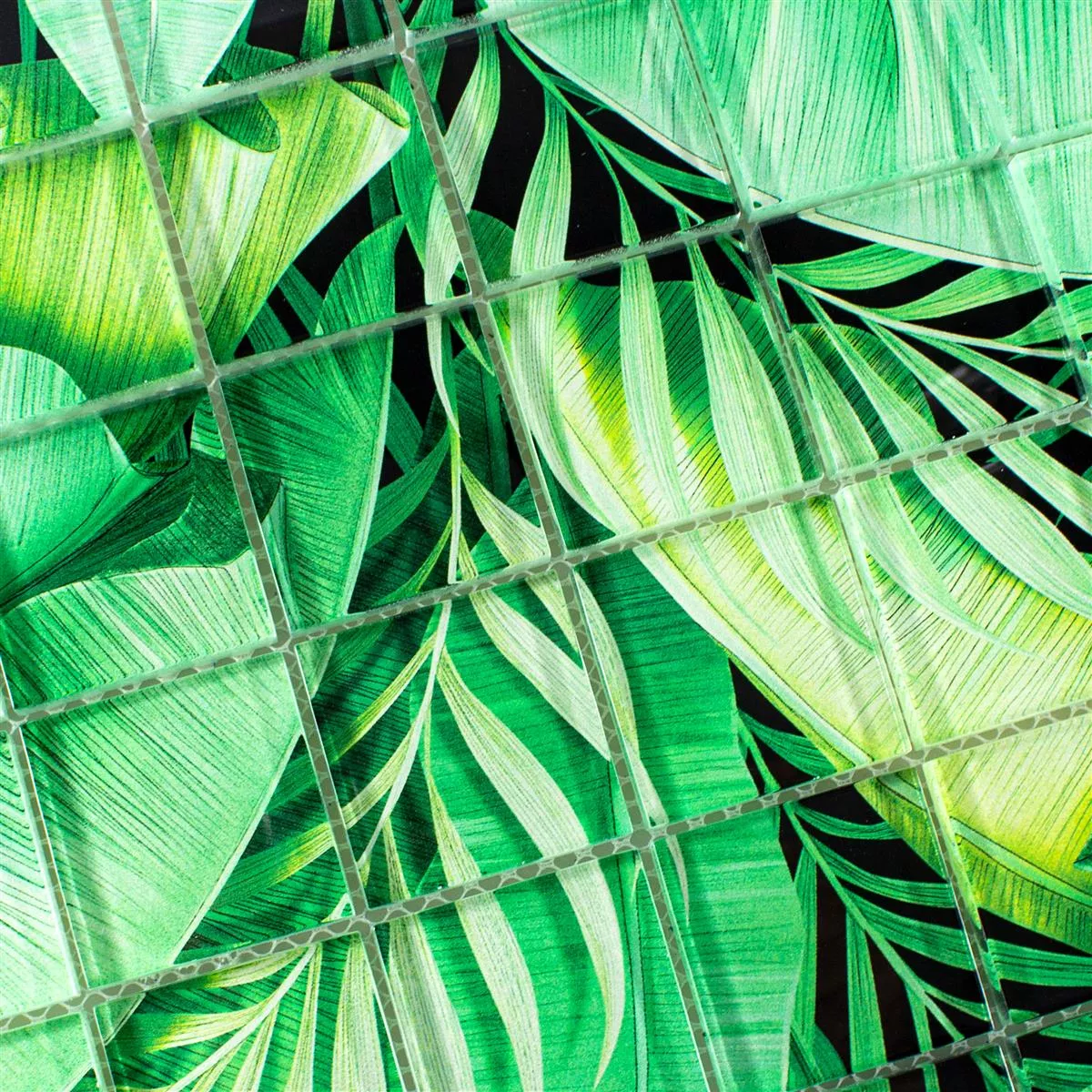 Mosaico de Cristal Azulejos Pittsburg Flor Óptica Verde