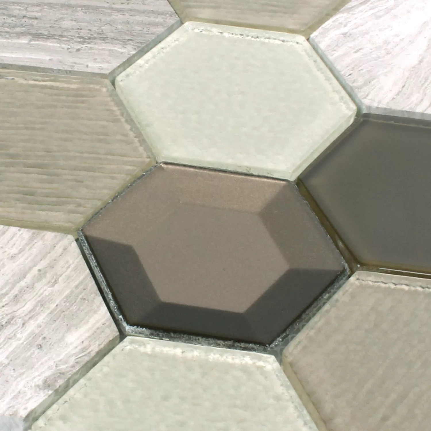 Muestra Azulejos De Mosaico Concrete Cristal Piedra Natural 3D Beige