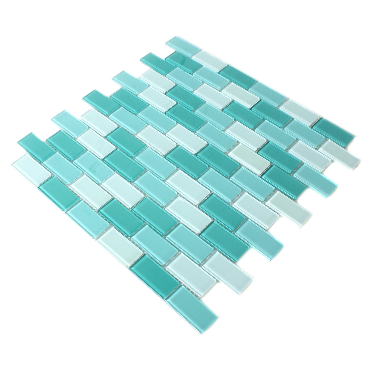 Azulejos De Mosaico Cristal Brick Verde Mezcla